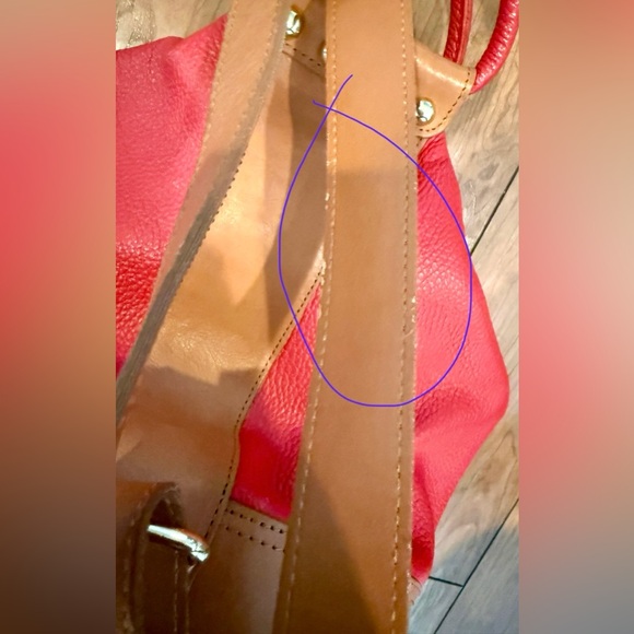 RARE Valentina Sling Backpack Real Finest Italian Red Leather Convertible Bag - Picture 13 of 16